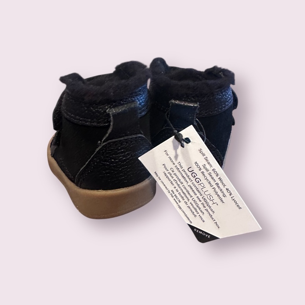 New In Box UGG Black Baby Rennon II Booties with Buckle Detail Size 0/1 - Picture 10 of 13